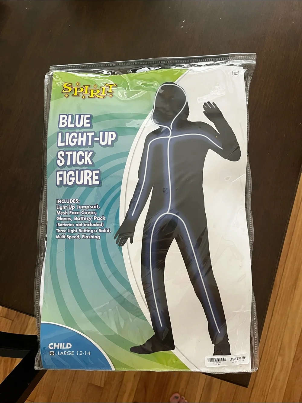 Spirit Blue Light-Up Stick Figure Child Costume